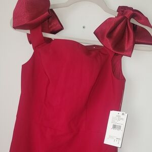 Elegant Red Kids Dress with Bows